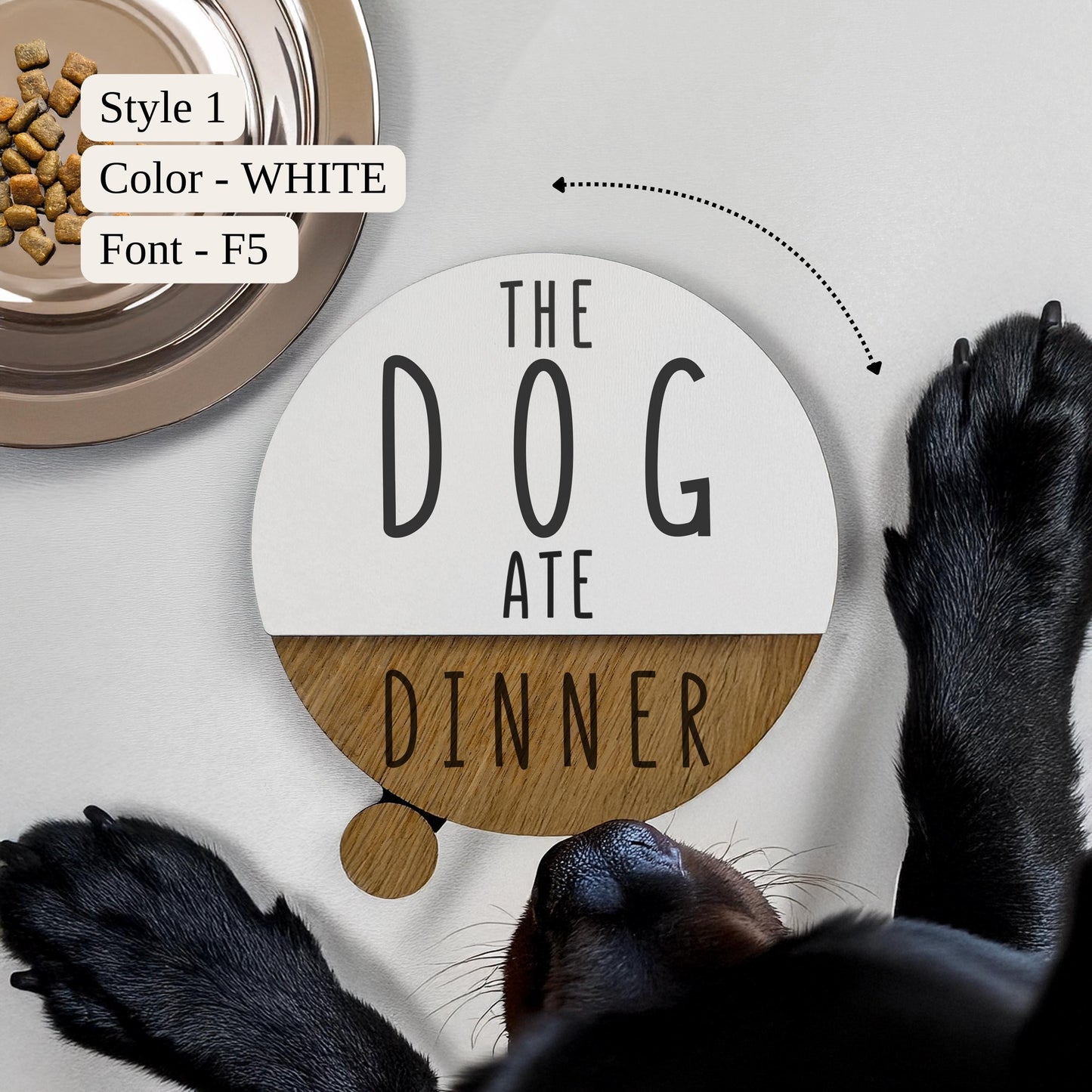 Personalized Dog In/Out Sign, The Cat is Inside/Outside Door Reminder, Engraved Pet Feeding Reminder, Custom Dog Meal Tracker
