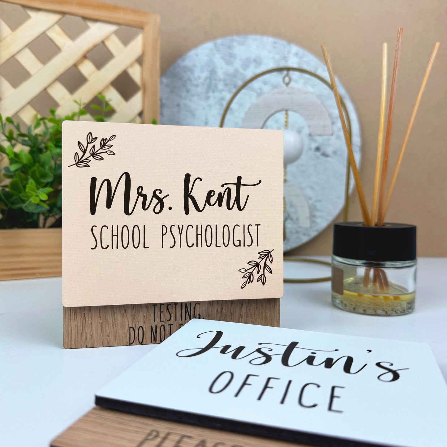 Custom Rotating Door Sign, Personalized Office Plate, Stylish Status Indicator, Business Decor Gift