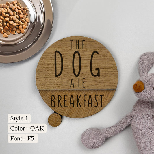 Custom Pet Feeding Reminder, Engraved Dog Tracker Sign, Breakfast Lunch Dinner Chart, Perfect Gift for Pet Owners