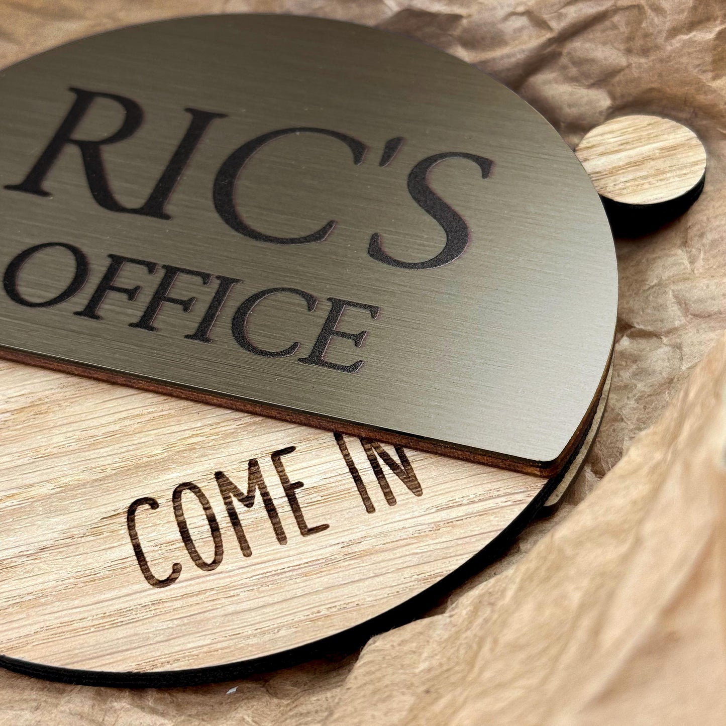 Engraved Door Status Sign, Personalized Name Plate, Custom Office Sign, Work From Home Privacy Sign, Professional Decor for Home or Office