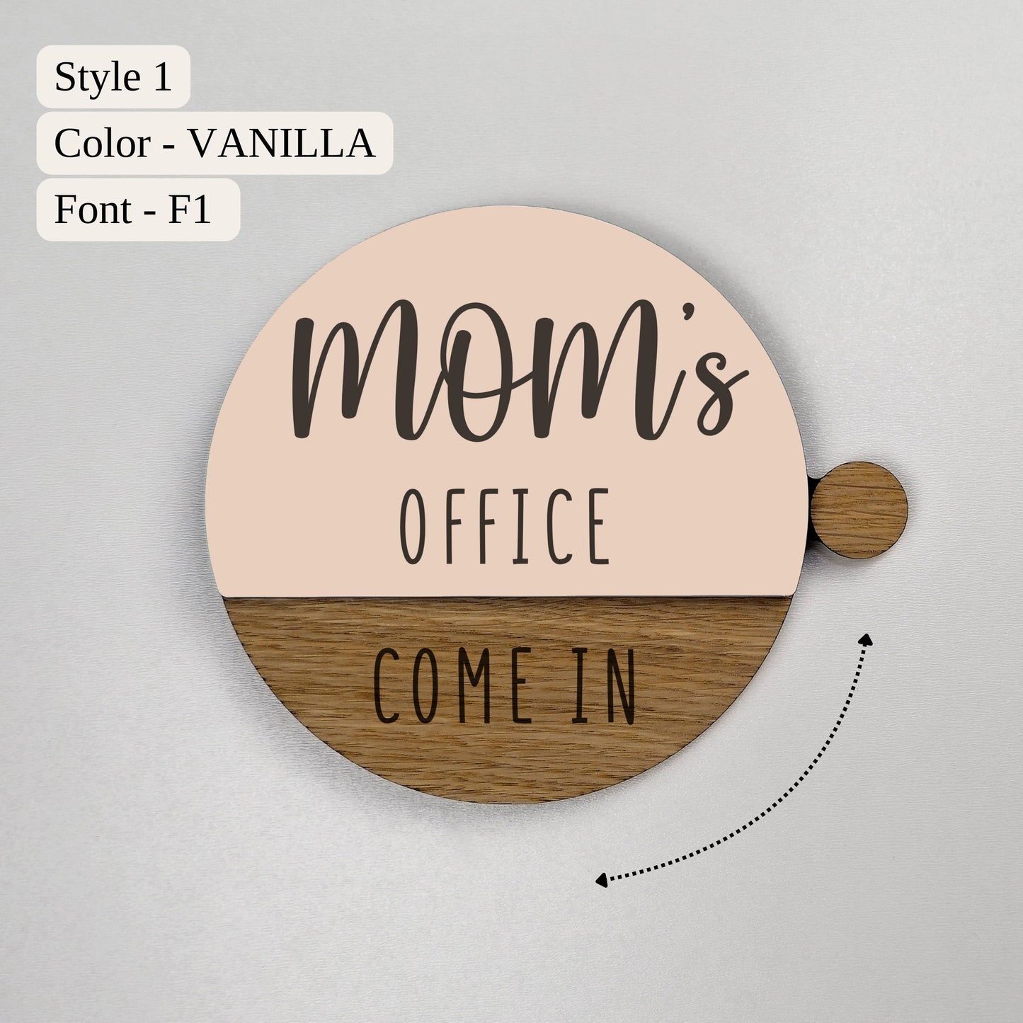 Personalized Door Sign with Rotating Status Segments: Customizable for Any Space - Door Office Sign, New Job Business Decor
