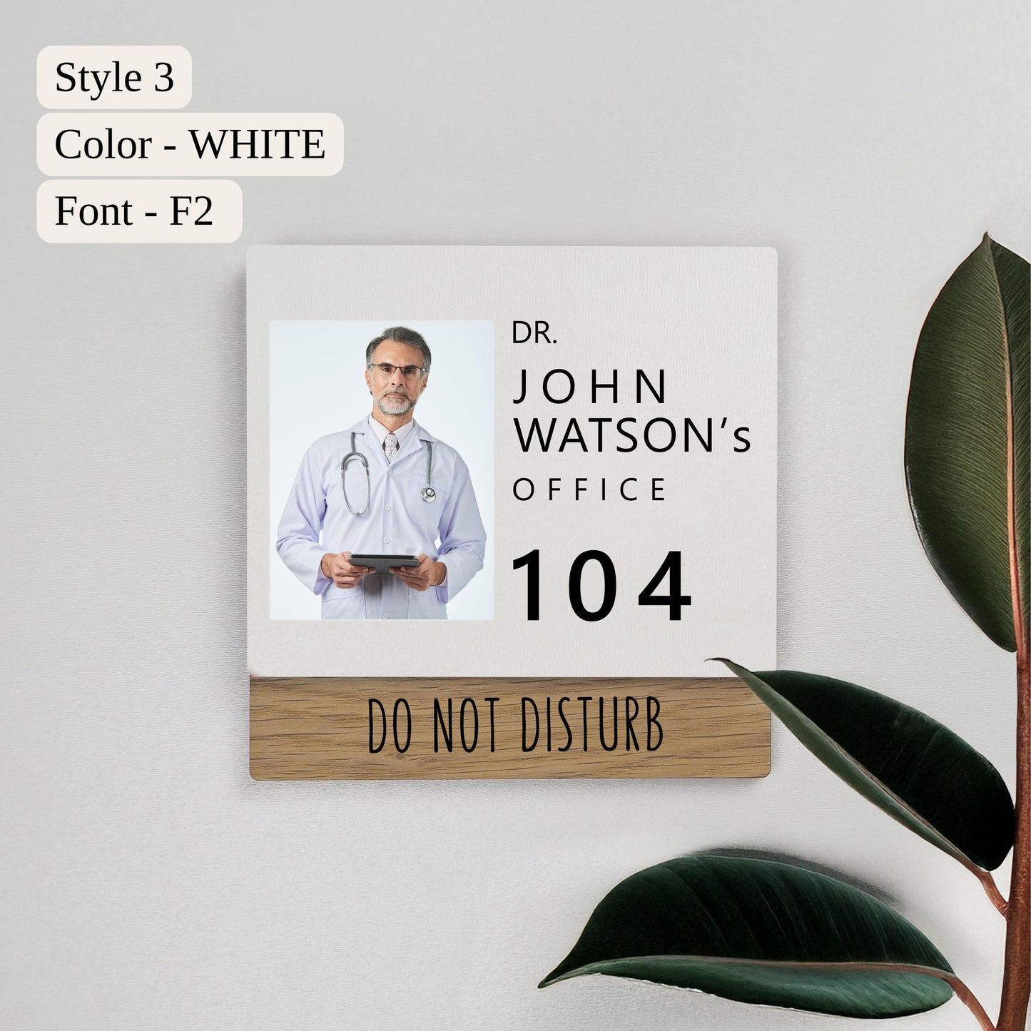 Gift for Doctor - Professional Door Sign for Doctor’s Office, Custom Rotating Status Indicator, Personalized Medical Office Door Plaque