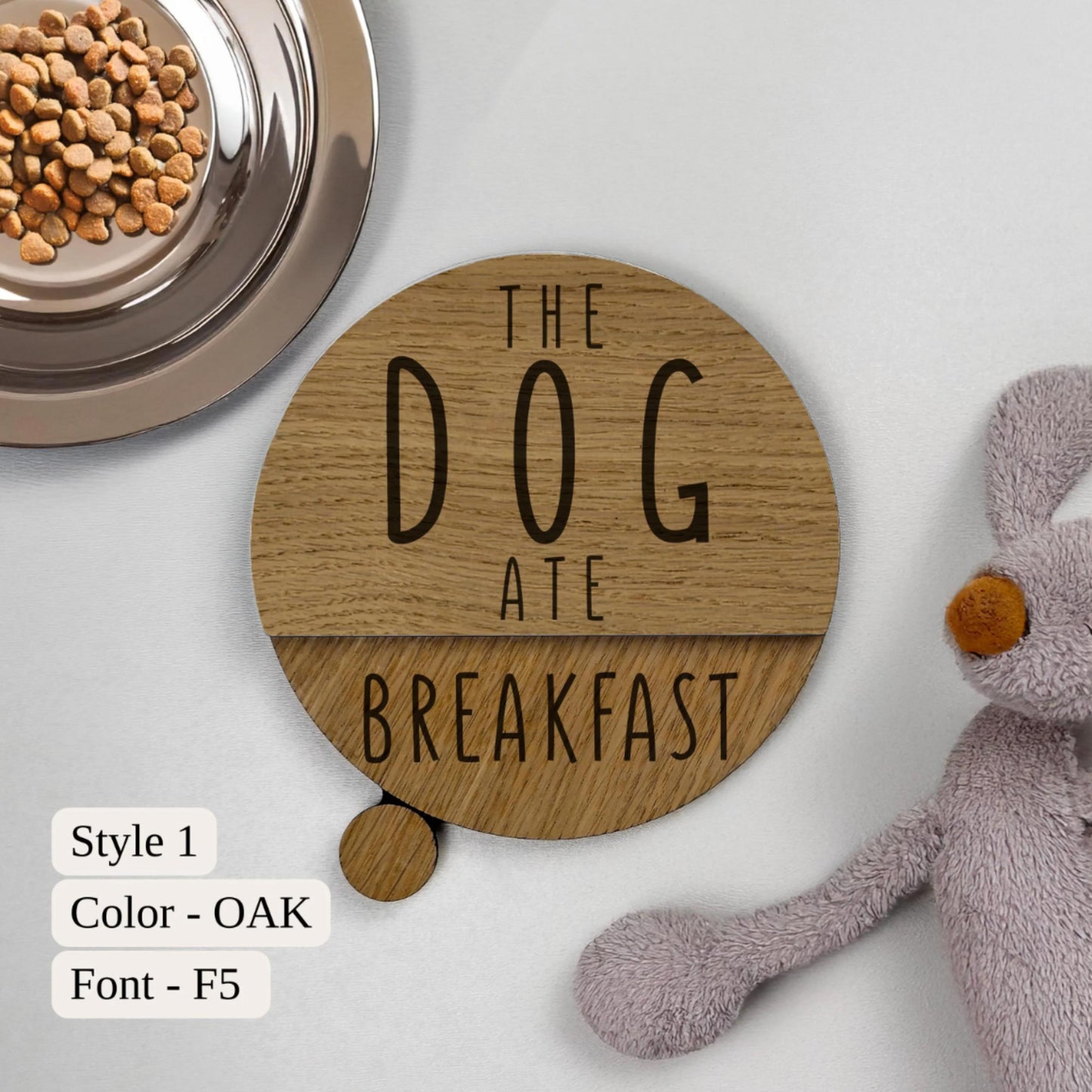 Personalized Dog In/Out Sign, The Cat is Inside/Outside Door Reminder, Engraved Pet Feeding Reminder, Custom Dog Meal Tracker