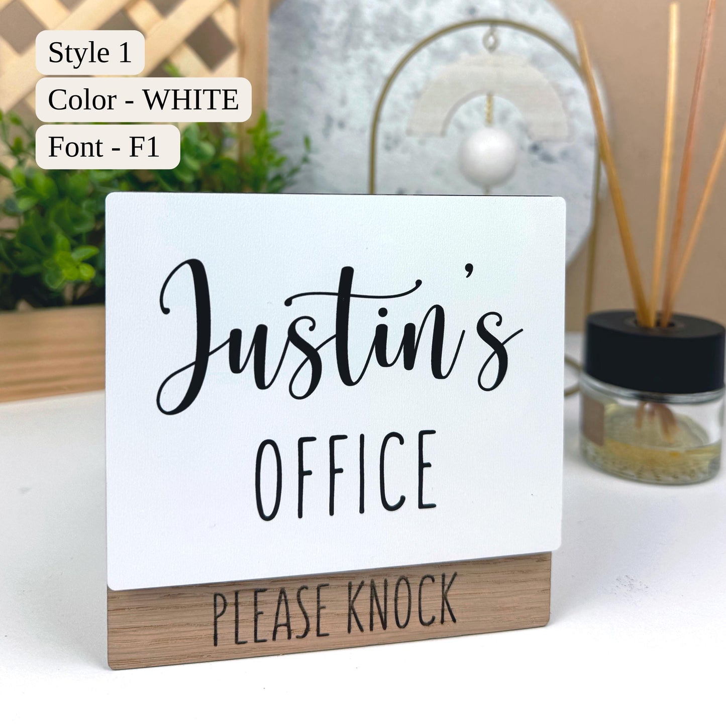 Custom Office Door Sign, Rotating Status Plate, Professional Business Gifts, Personalized Name Sign, Home Office Decor