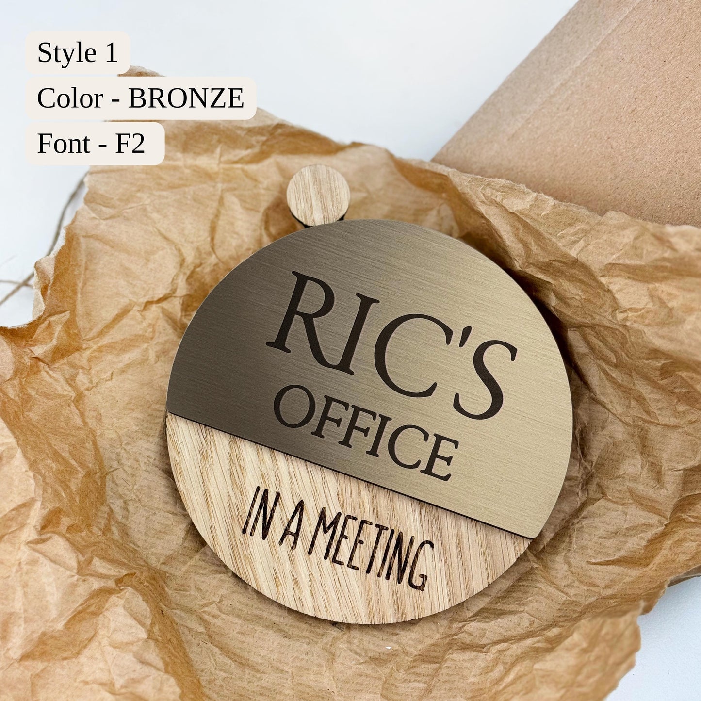 Engraved Door Status Sign, Personalized Name Plate, Custom Office Sign, Work From Home Privacy Sign, Professional Decor for Home or Office