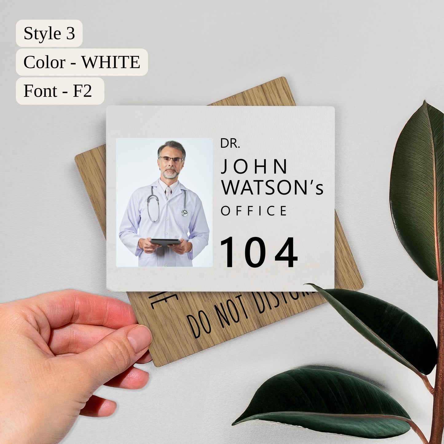 Gift for Doctor - Professional Door Sign for Doctor’s Office, Custom Rotating Status Indicator, Personalized Medical Office Door Plaque