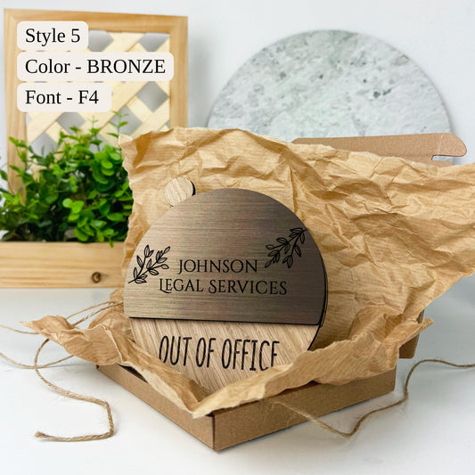 Engraved Legal Services Name Plate, Rotating Status Sign for Lawyers, Personalized Office Plate, Attorney Status Indicator
