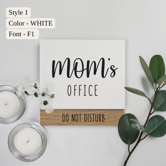 Custom Mom’s Office Door Sign, Personalized Home Office Decor, Mom’s Door Plaque, Unique Gift for Mom, Stylish Mom Office Decor