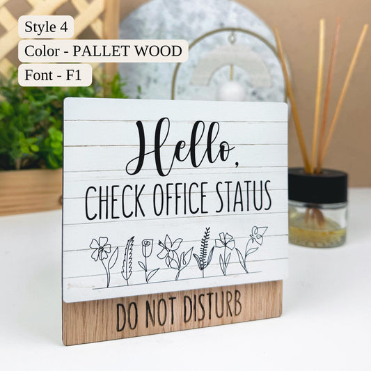 Custom Office Door Sign, Rotating Status Plate, Professional Business Gifts, Personalized Name Sign, Home Office Decor