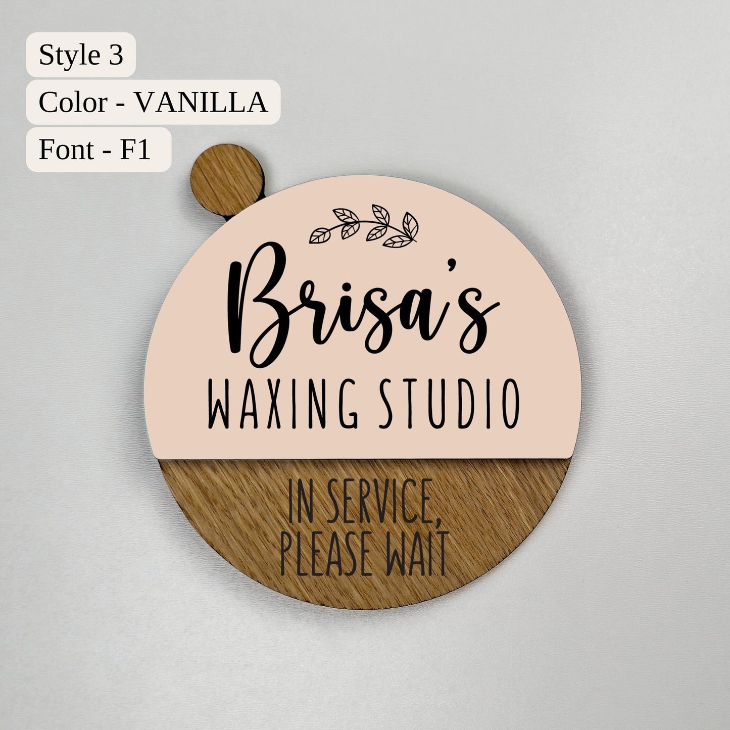 Custom waxing studio round door sign, Salon door sign, Art Studio Signs, Personalized Signage, Storefront Sign