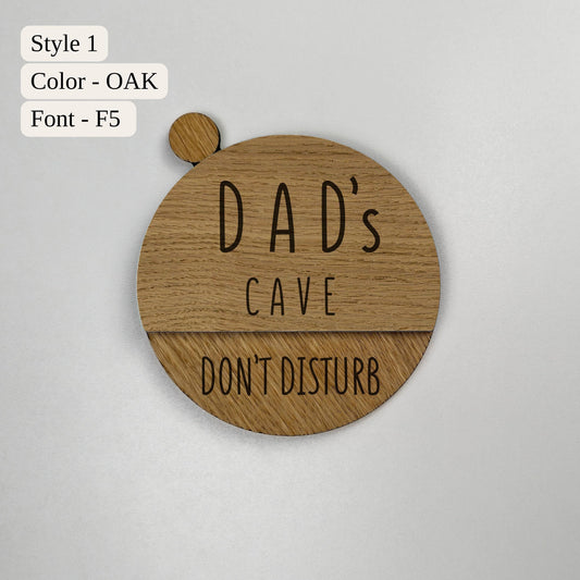 Personalized Dad's Cave Door Sign, Man Cave Gift, Dad Birthday Gift, Custom Sign for Bar Game Poker Billiard Room, Christmas Gift for Dad